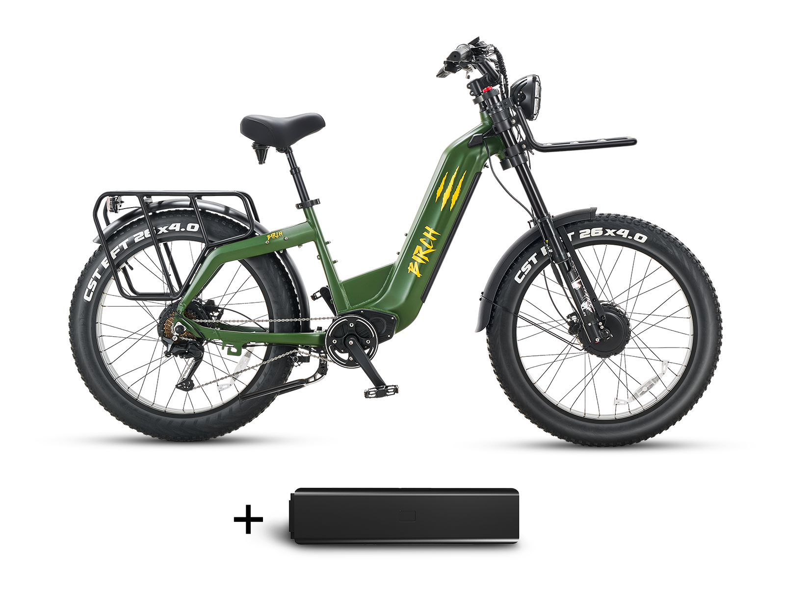 electric set for bicycle Birch Grolar AWD Electric Bike Battery Set Jungle Green