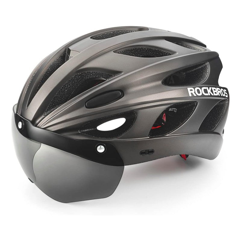 ROCKBROS Lightweight Cycling Helmet with Removable Goggles Sun Visor