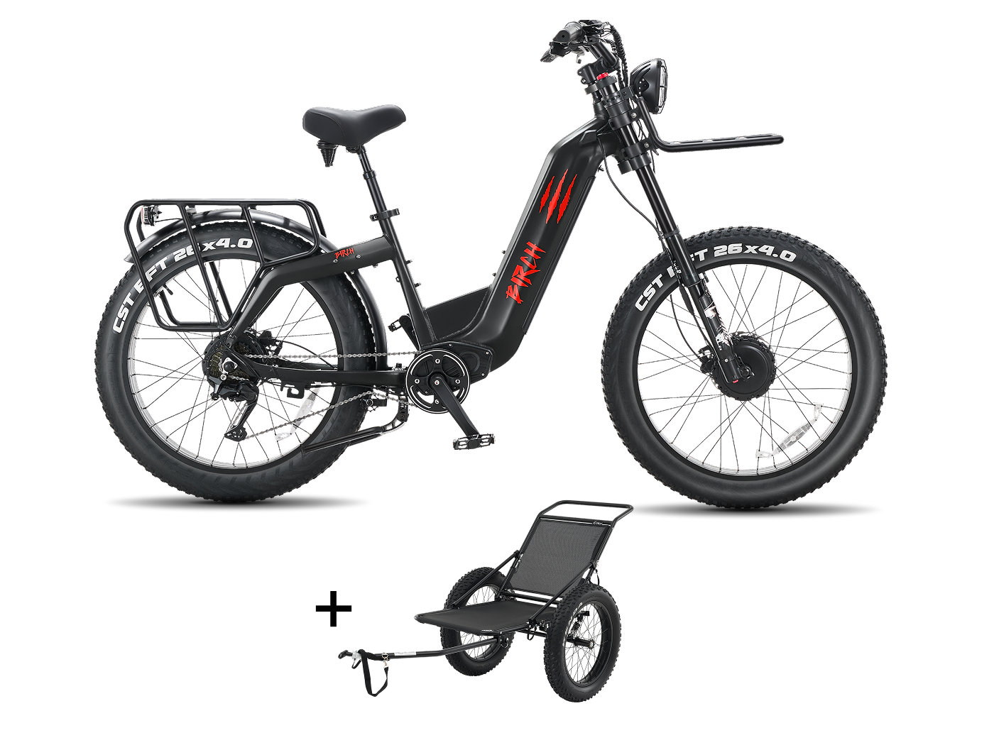 Birch Grolar AWD Hunting eBike Gear Trailer Set