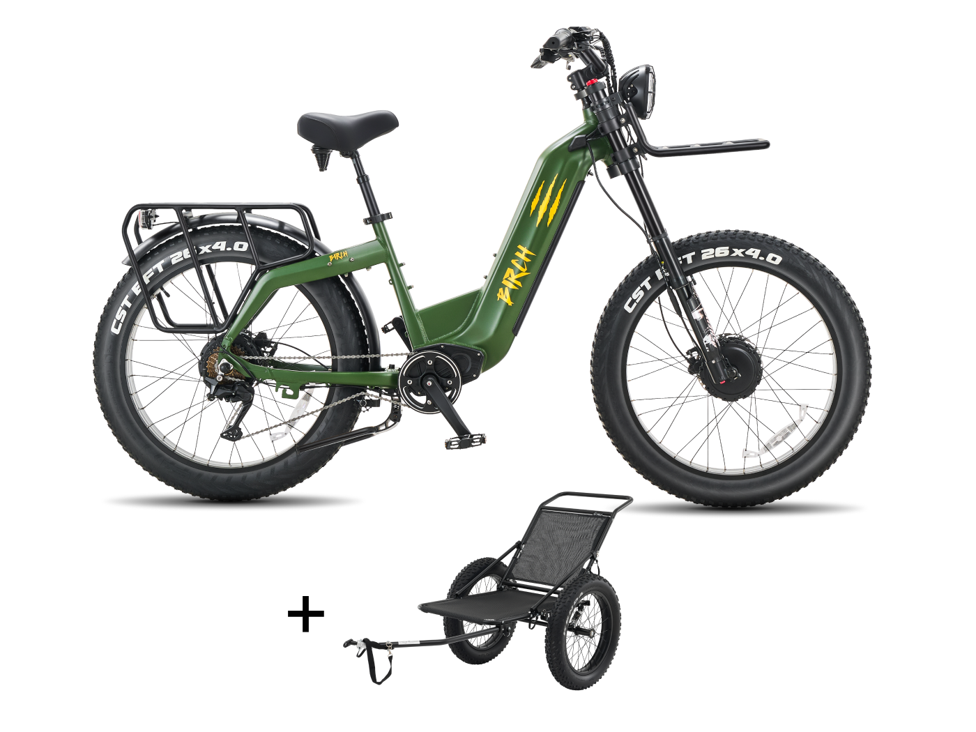 Birch Grolar AWD Hunting eBike Gear Trailer Set