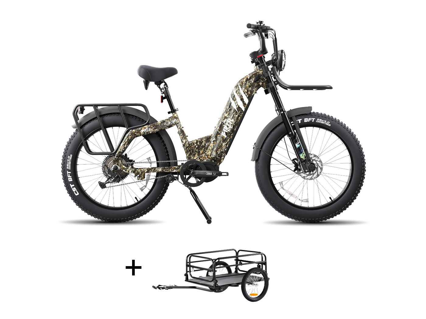 Birch Direwolf Mid-Drive Hunting eBike Cargo Trailer Set