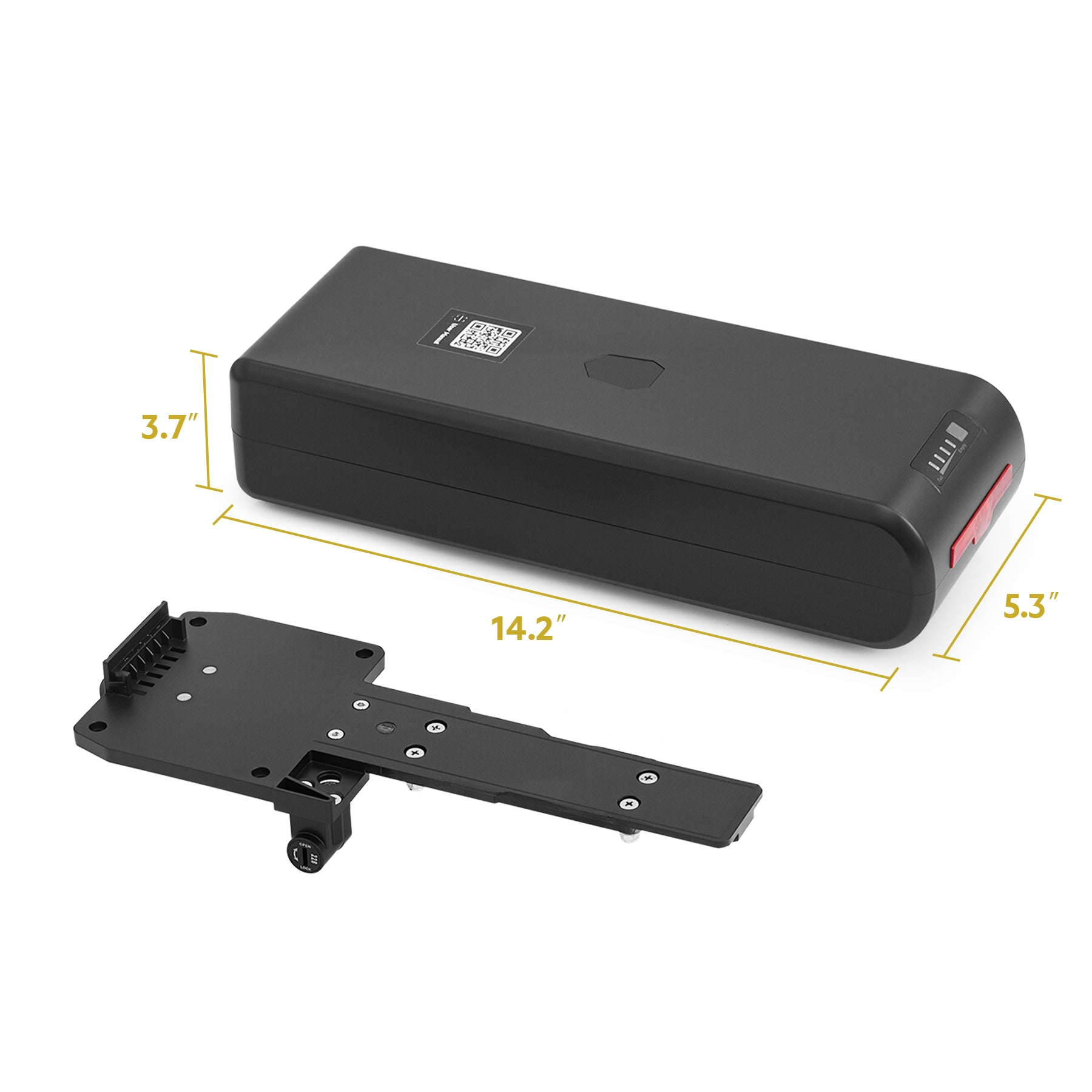 Birch 48V 21Ah Rear Rack eBike Battery Pack for Grolar Drive System