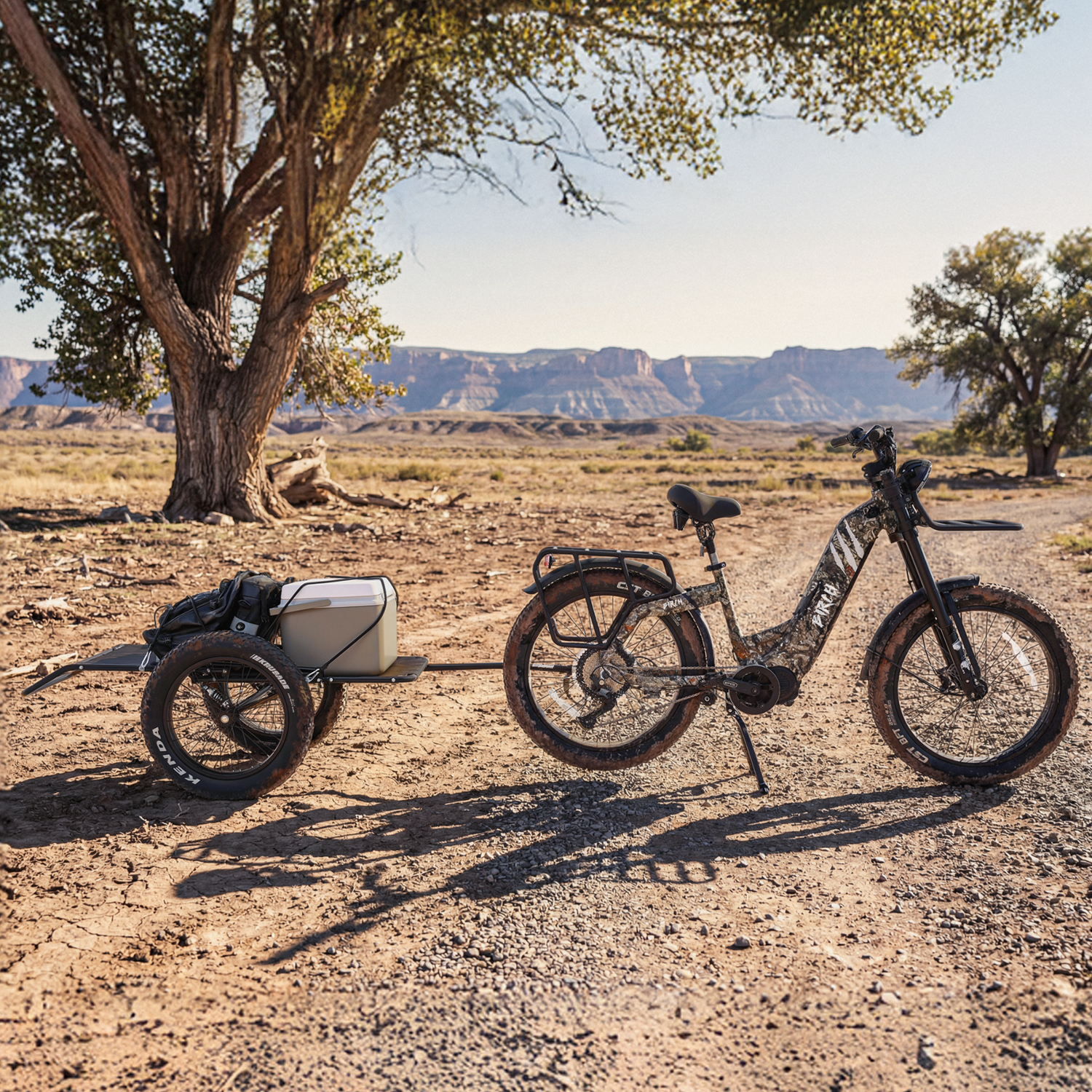Birch Fat Tire Folding eBike Cargo Trailer for Hunting