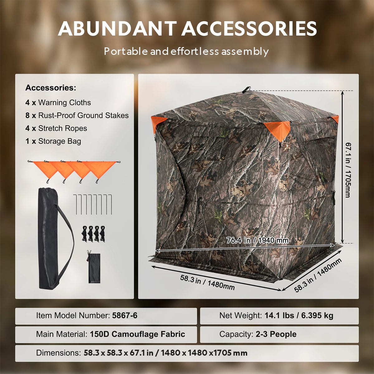 Birch 270° Camo Hunting Blind Tent