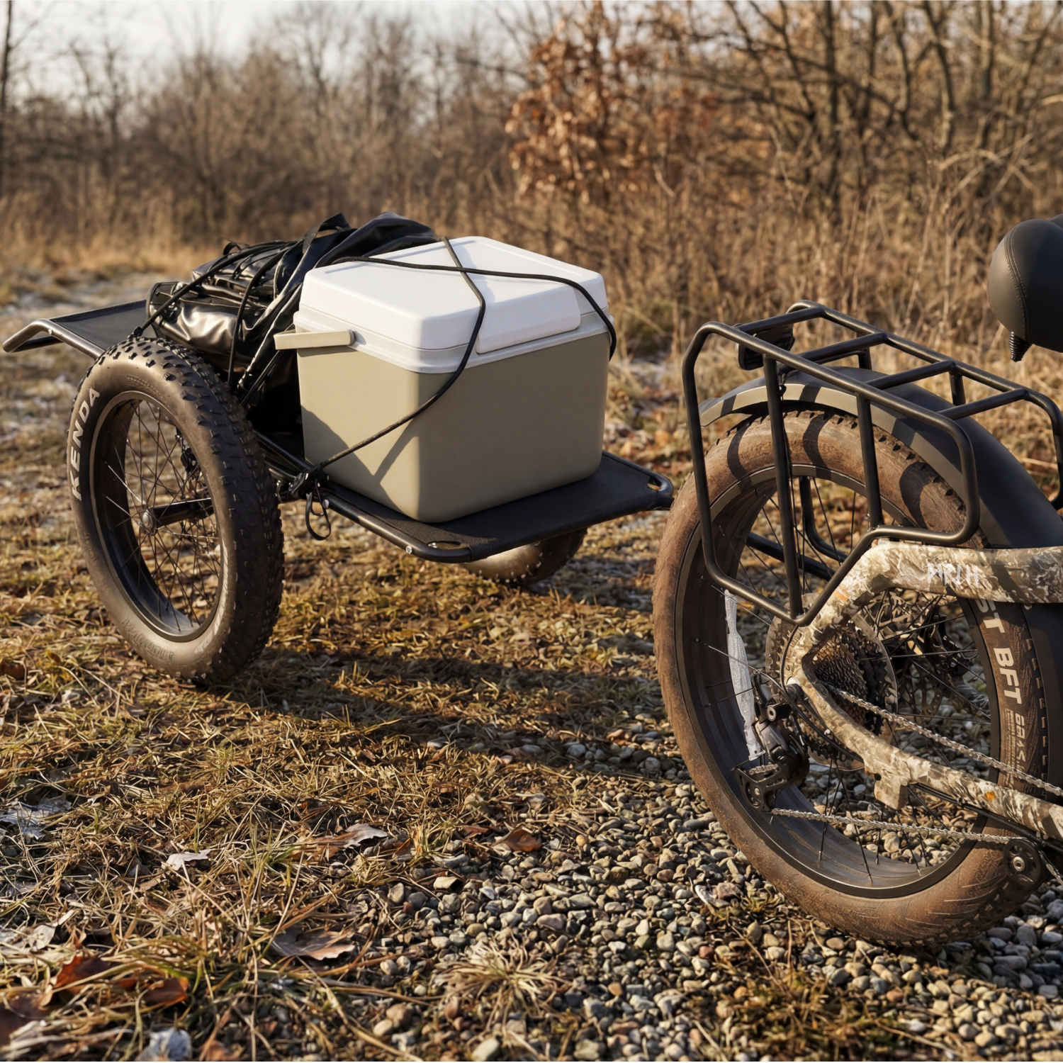 Birch Fat Tire Folding eBike Cargo Trailer for Hunting