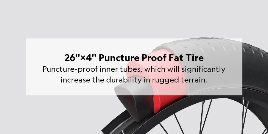 26x4 inch puncture proof fat tire