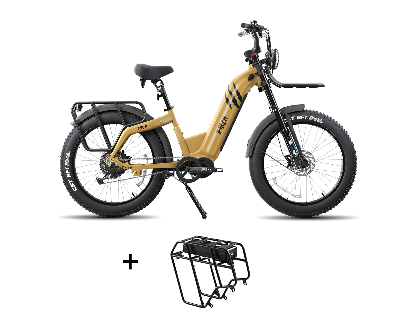 Birch Direwolf Mid-Drive Hunting Rear Rack eBike Battery Pack Set