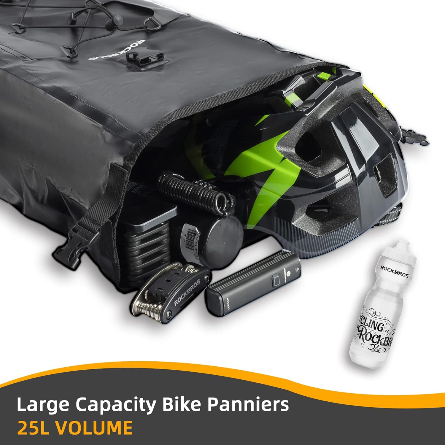 ROCKBROS 32L Waterproof Bike Panniers Durable Spacious Easy to Install