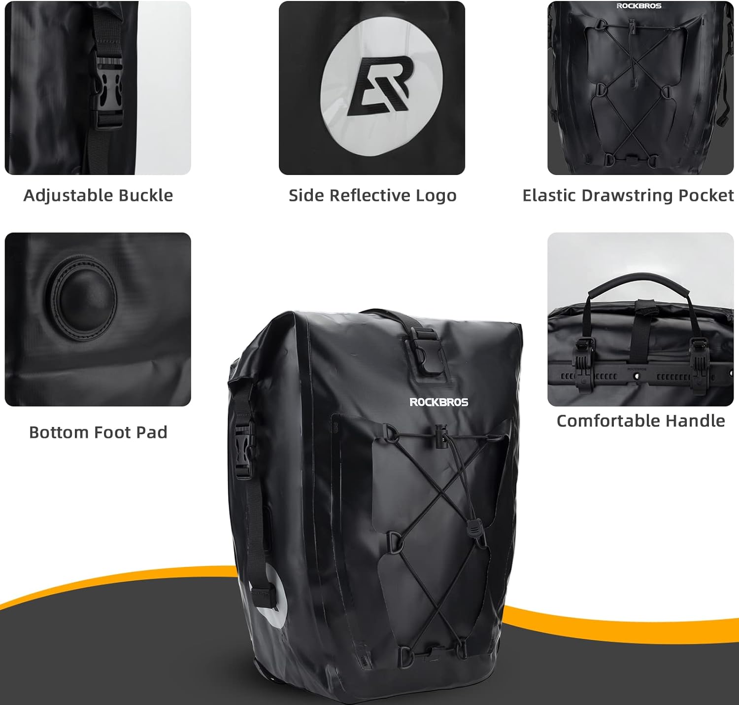 ROCKBROS 32L Waterproof Bike Panniers Durable Spacious Easy to Install
